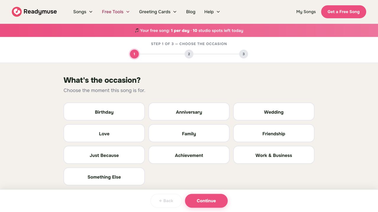ReadyMuse public song-creation brief without customer information
